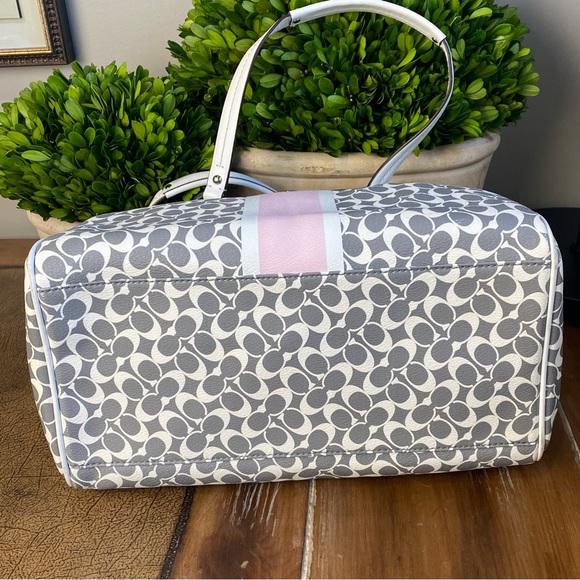 Coach Chelsea Heritage Signature Stripe Boston/Doctor Satchel Bag - Picture 8 of 16